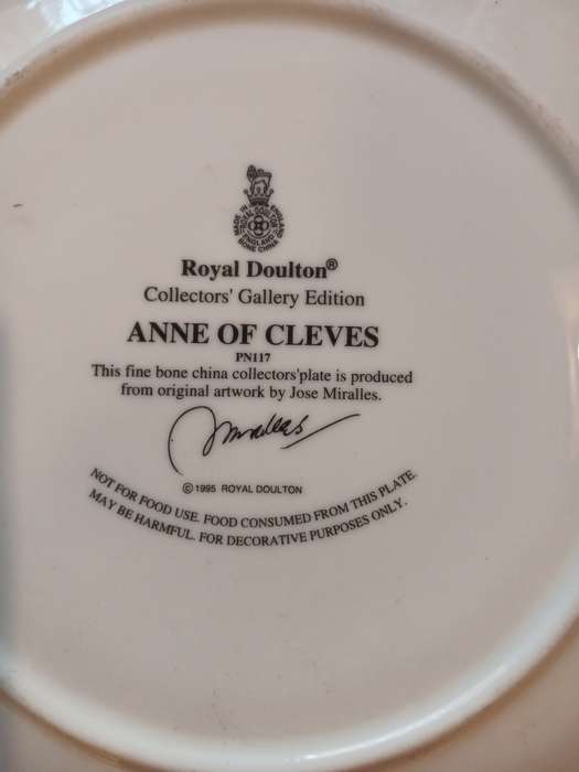 Royal Doulton, Anne of Cleves, Collector`s Gallery Edition Plate