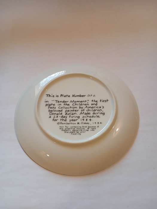 Porcelain Plate, Donald Zolan, `Tender Moment`, No. 23L, 1984