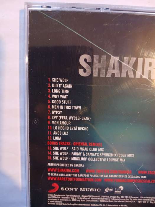 Shakira, She Wolf CD, U.A.E.