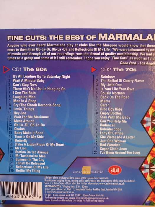 Marmalade, Fine Cuts, The Best of Marmalade, 2 x CD, Europe