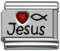 Italian Charm Links - Heart Jesus Charm