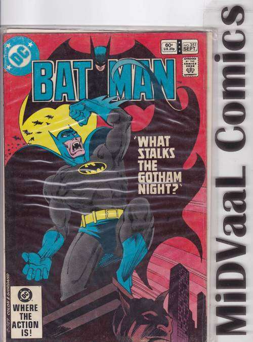 Batman Issue # 351 Sep '82  CONDY FINE  Who Stalks the Gotham Night", plus Catwoman