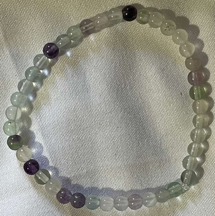 Ball Fluorite Elastic Bracelet