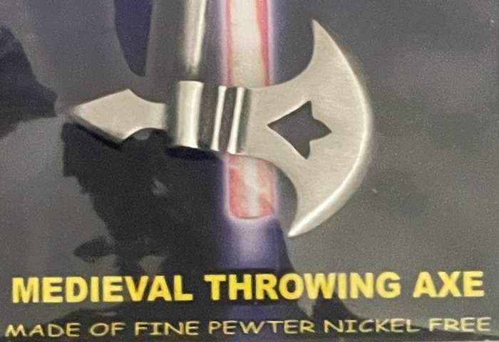 Medieval Throwing Axe Pewter Pendant