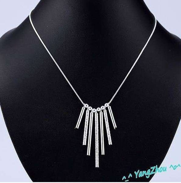 Seven Column Necklace silver pendant fashion jewelry