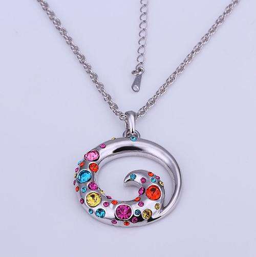 Sweater Necklaces 18K Gold Platinum Plated Fashion Jewelry Nickel Free Necklace Rhinestone Crystal