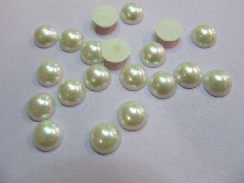 BEIGE ROUND PEARLS FLATBACK-10PC-CHEAP COURIER DELIVERY