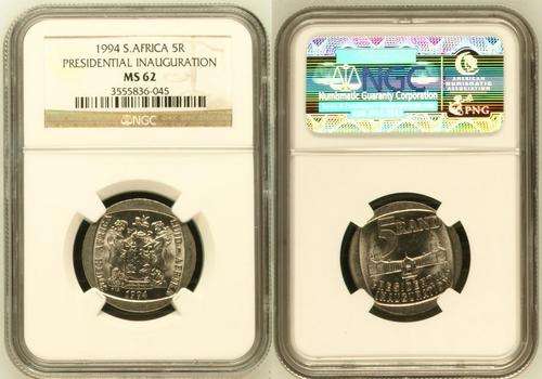 HIGH IN DEMAND! NGC GRADED INAUGURATION R5 1994 MS62 !