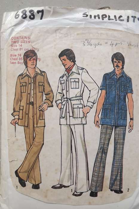 Simplicity sewing pattern 6887 size 32 and 34.Old pattern for safari suit.