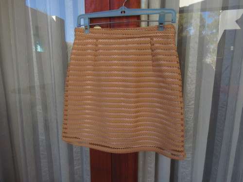 Ultra sexy mini skirt in caramel corded mesh cotton fabric  30/6  Panty inner .Boutique sample.