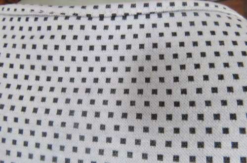 Peplum top in white with tiny black squares in stretch viscose/polyester blend size 32/8 by `Massumi