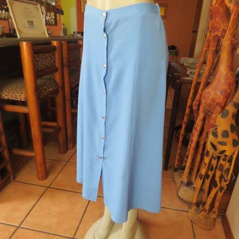 Sapphire blue button down vintage skirt by FASHIONETTE in size 36/12.Elasticated waist back.