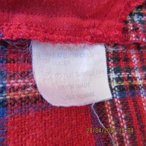 Tartan check long sleeve hooded jacket in red,blue,yellow and white. By ANLEO. Size 48 to 50