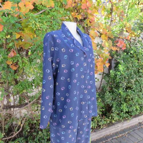 HELLO KITTY pajama set in faded navy with cat faces. Size 40/16. By WOOLWORTHS. As new condition.