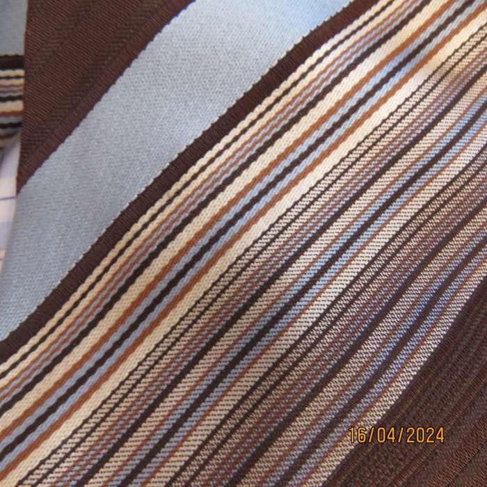 WOOLWORTHS light blue-white -brown check men's shirt. Size XXL.Free tie
