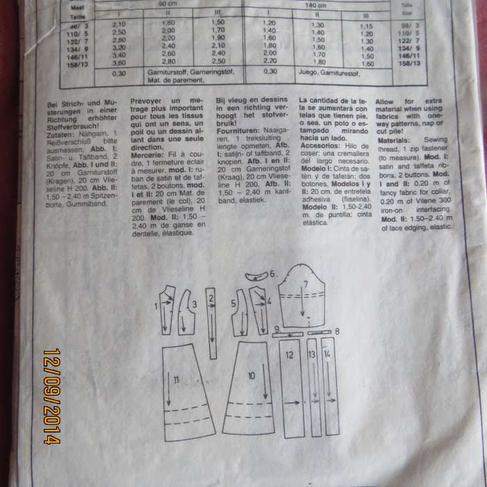Sewing pattern for girls dress size age 3 to 13. NEUE MODE 50945. Very good condition.