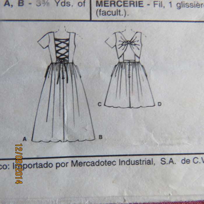 Sewing pattern for dress with amazing back detail by McCalls 7576. size 32 to 36. New condition