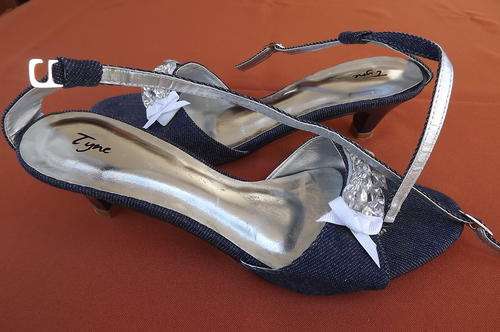 Pair of Tyne Denim Look High Heel