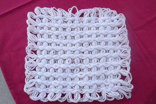Small Square Knitted Doily - 24x24cm