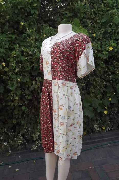 Comfortable Viscose Fabric Loose Dress in Blocked Patterns by The Work Shop in size 16/40