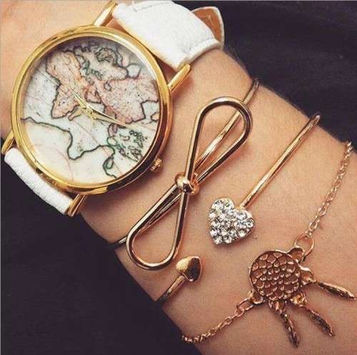 Three piece bracelet set.. gold plated