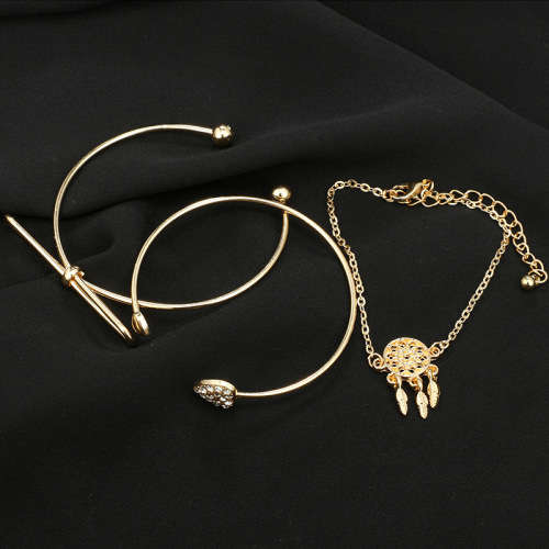 Three piece bracelet set.. gold plated