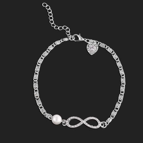 Infinity crystal bracelet in pink or white.. LOWEST SHIPPING