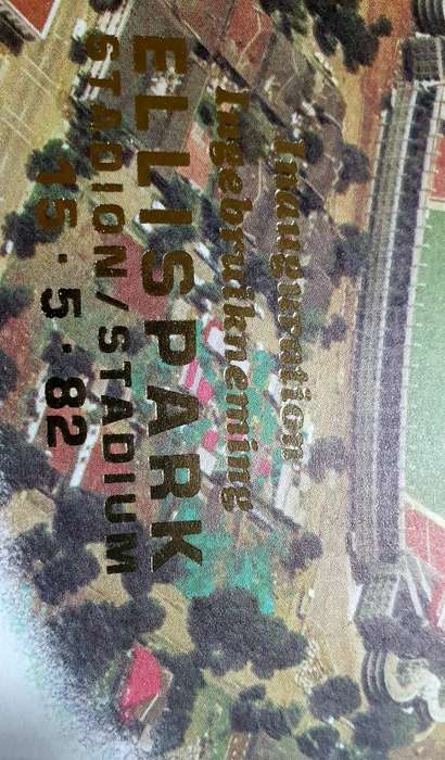 GOLD EMBOSSED ELLIS PARK STADIUM INAUGURATION. MEI 1982 . LIMITED EDITION .