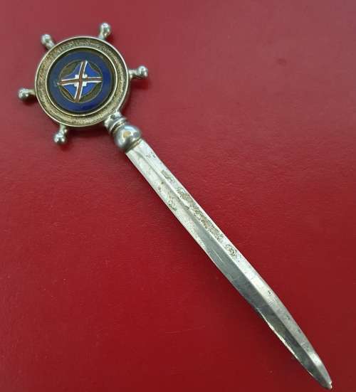 1947 RMS PRETORIA CASTLE MAIDEN VOYAGE LETTER OPENER GIVEN AS SOUVENIR