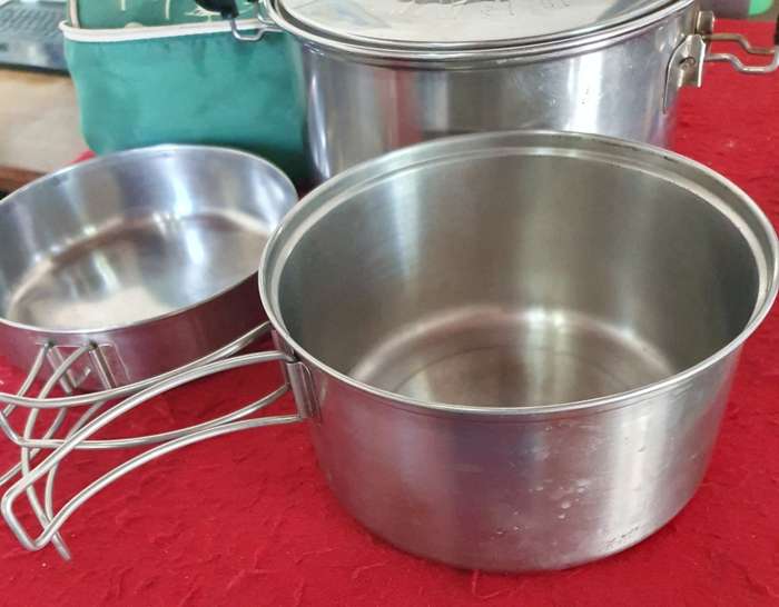 SURVIVAL GREATLAND COOK SET. 4 PIECE WITH BAG.