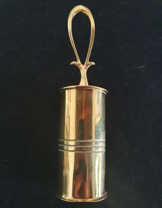 BIG BRASS BELL MADE FROM CANON SHELL. TRENCH ART.