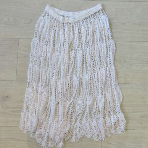 Vintage handmade crochet skirt - Length 74 cm - Stretchy