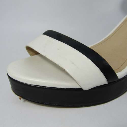Trenery All Leather black and white wedges size 7 - almost new