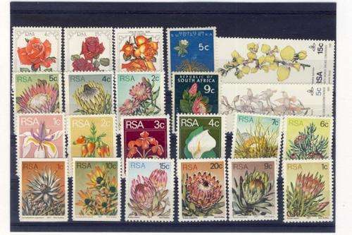 RSA lot of 22 flower stamps as per scan - mint condition - you bid per stamp to take all