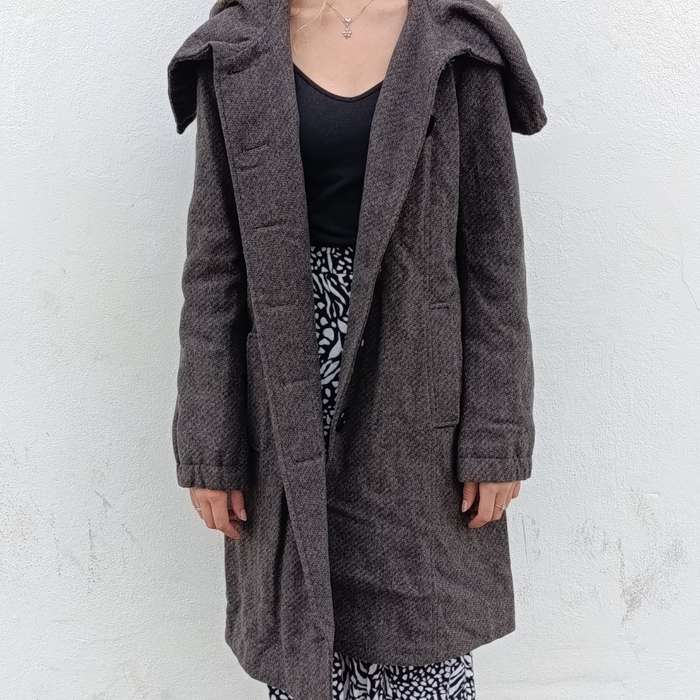 Vintage Liu-Jo lined winter jacket, grey, size M/L, unique collar