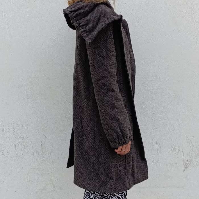 Vintage Liu-Jo lined winter jacket, grey, size M/L, unique collar