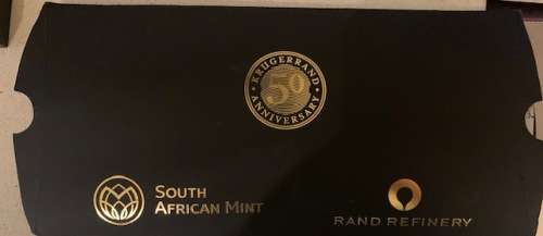 RARE and UNIQUE SA MINT 2017 Mintmarked Krugerrand 50th anniversary 1oz Silver coin PU AND stamp set