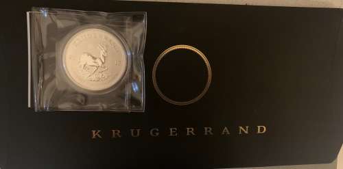 RARE and UNIQUE SA MINT 2017 Mintmarked Krugerrand 50th anniversary 1oz Silver coin PU AND stamp set