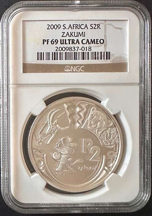 2009 Zakumi Mascot R2 Silver 1oz coin NGC PF69