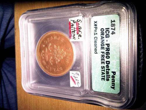 1874 Oranje Vrij Staat Penny PR60