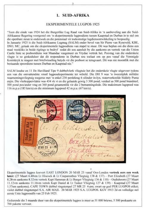 AIR MAIL HISTORY 1925/1932 1st Experimental Airmail & 1st Airmail to London