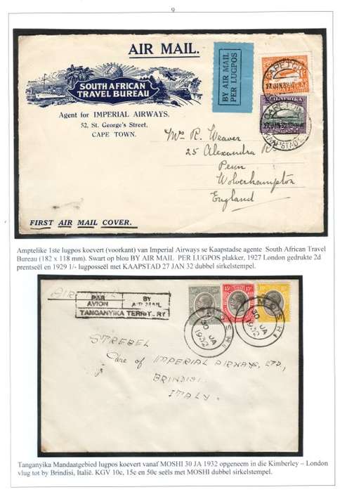 AIR MAIL HISTORY 1925/1932 1st Experimental Airmail & 1st Airmail to London