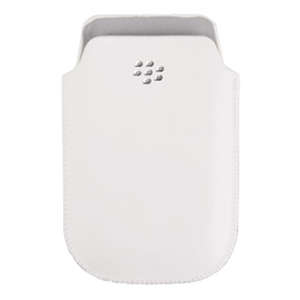 Blackberry Torch 9800/9810 white leather pocket case pouch