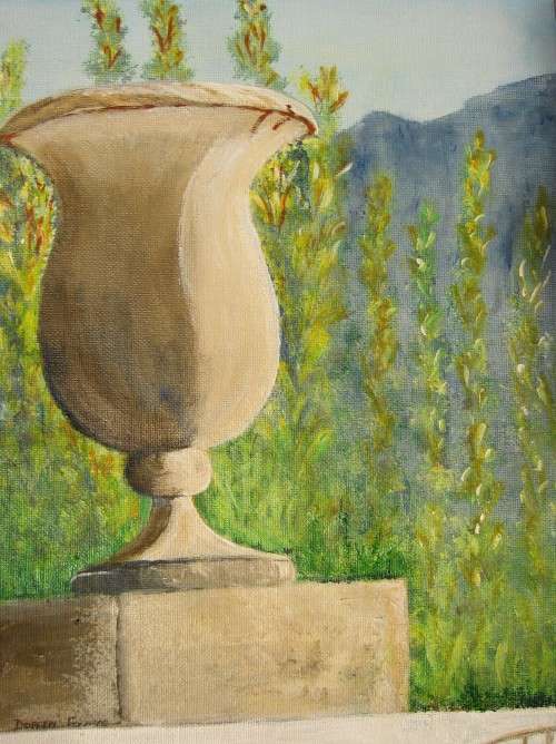 Original (230x300mm) acrylic painting on a canvas sheet by Doreen Fourie
