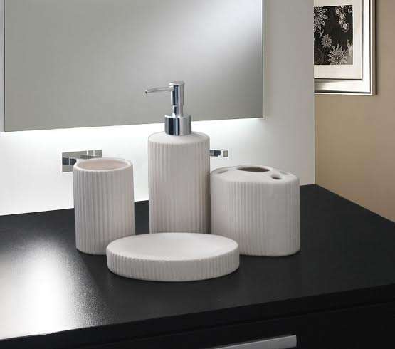 Bathroom - Ceramic Stripped - 4 Pcs