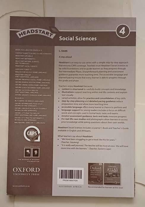 OXFORD HEADSTART SOCIAL SCIENCES TEACHER'S GUIDE GRADE 4