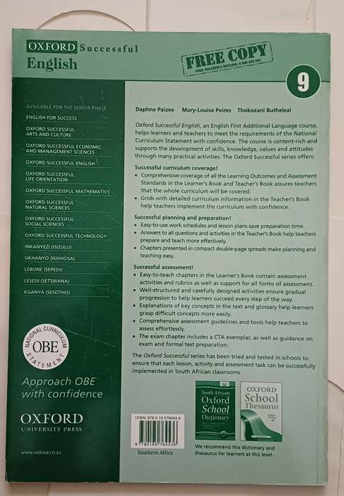 OXFORD SUCCESSFUL ENGLISH TEACHER'S BOOK GRADE 9
