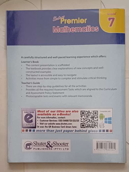 CAPS SHUTERS PREMIER MATHEMATICS LEARNER'S BOOK GRADE 7