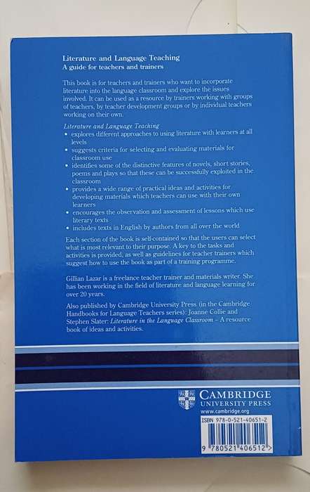LITERATURE AND LANGUAGE TEACHING A GUIDE FOR TEACHERS AND TRAINERS