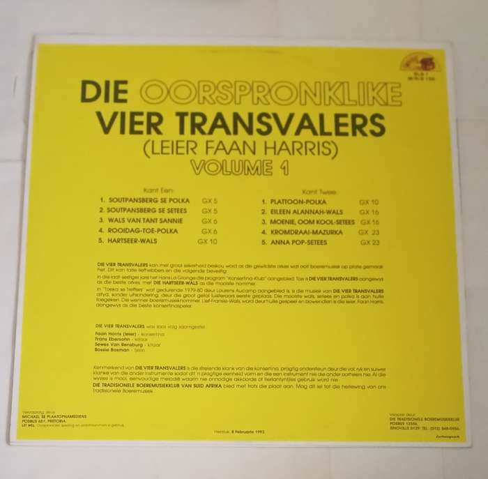 Die Oorsprongklike Vier Transvallers - Leier Faan Harris - Volume 1
